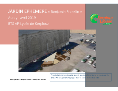 Dossier présentation technique Projet de Jardin Ephémère Auray 2019