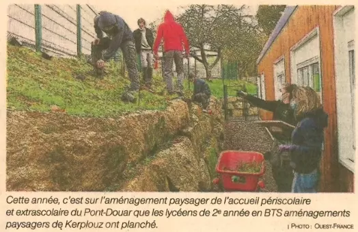 Brec’h : Les lycéens de Kerplouz embellissent la commune (2 articles)