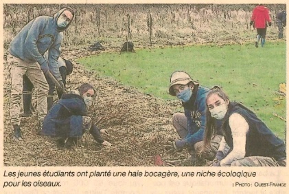 Plescop : Une haie bocagère créée par les étudiants (pour le 2ème article : cliquez sur l’image pour accéder au site)
