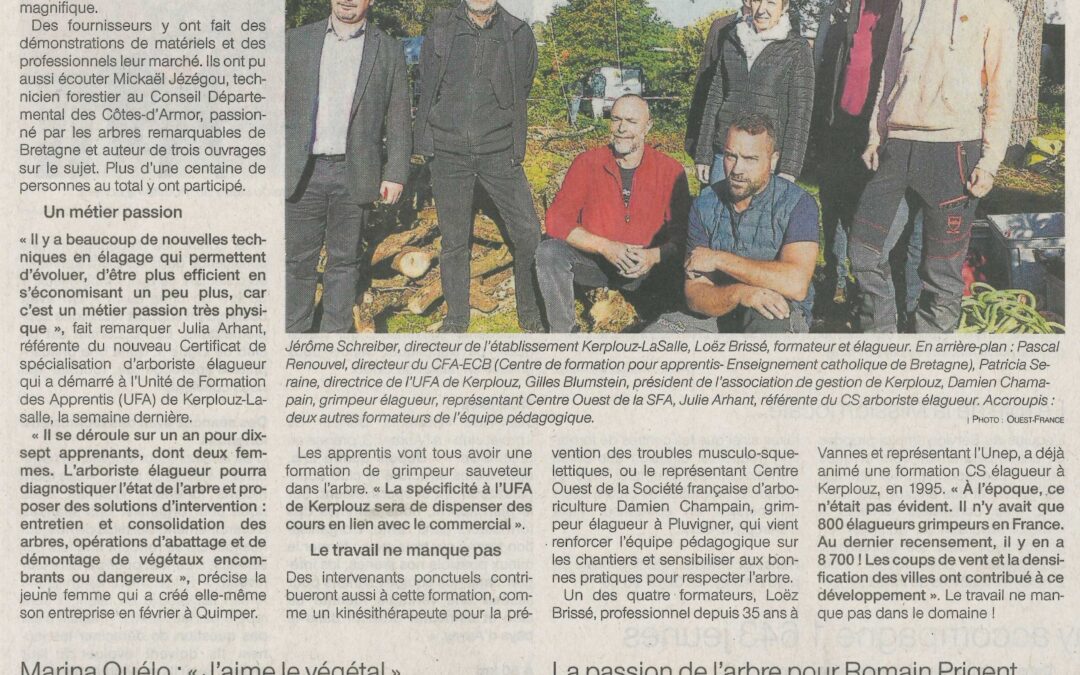 Un diplôme d’arboriste élagueur à kerplouz