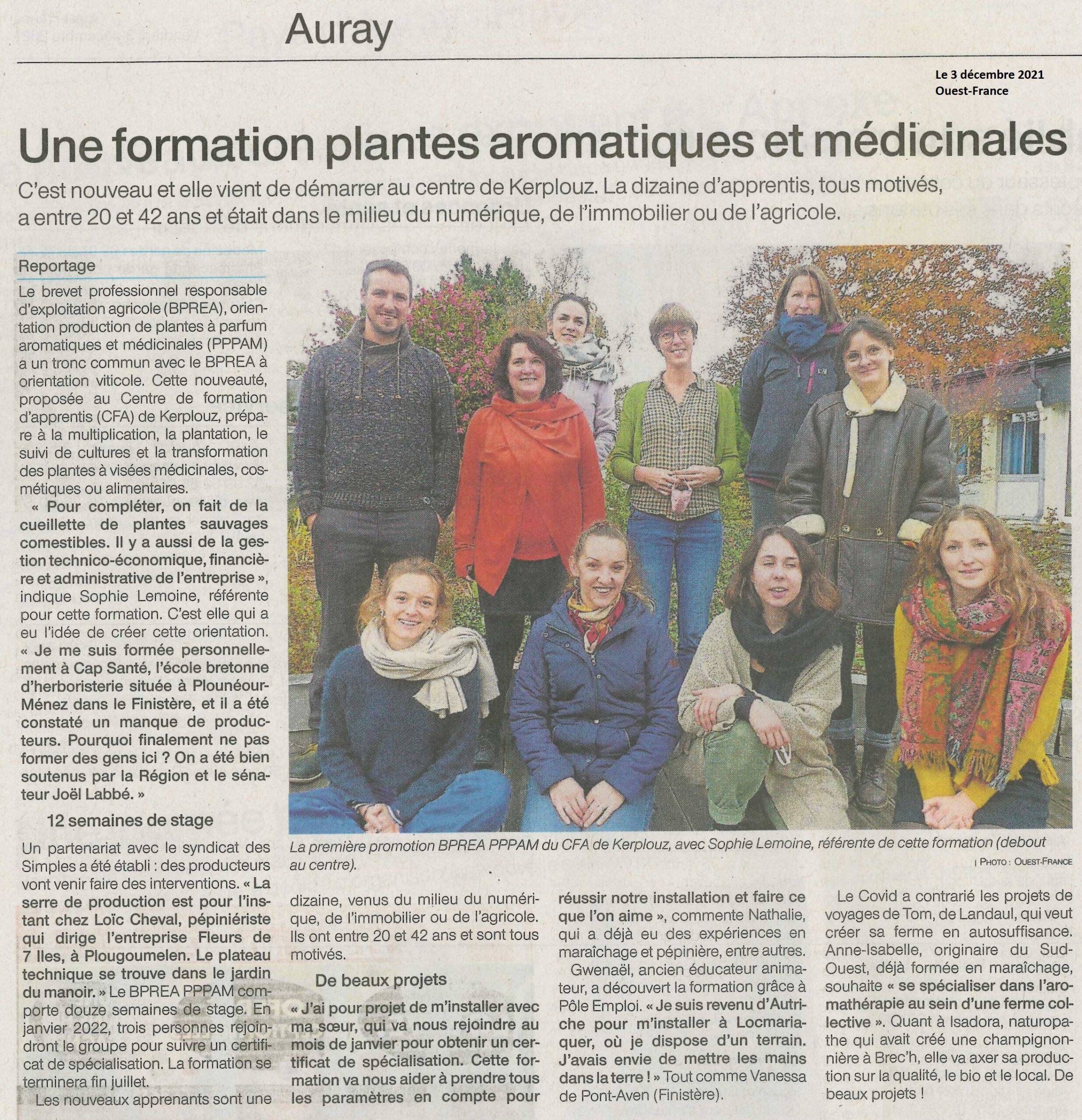 Une formation plantes aromatiques et médicinales