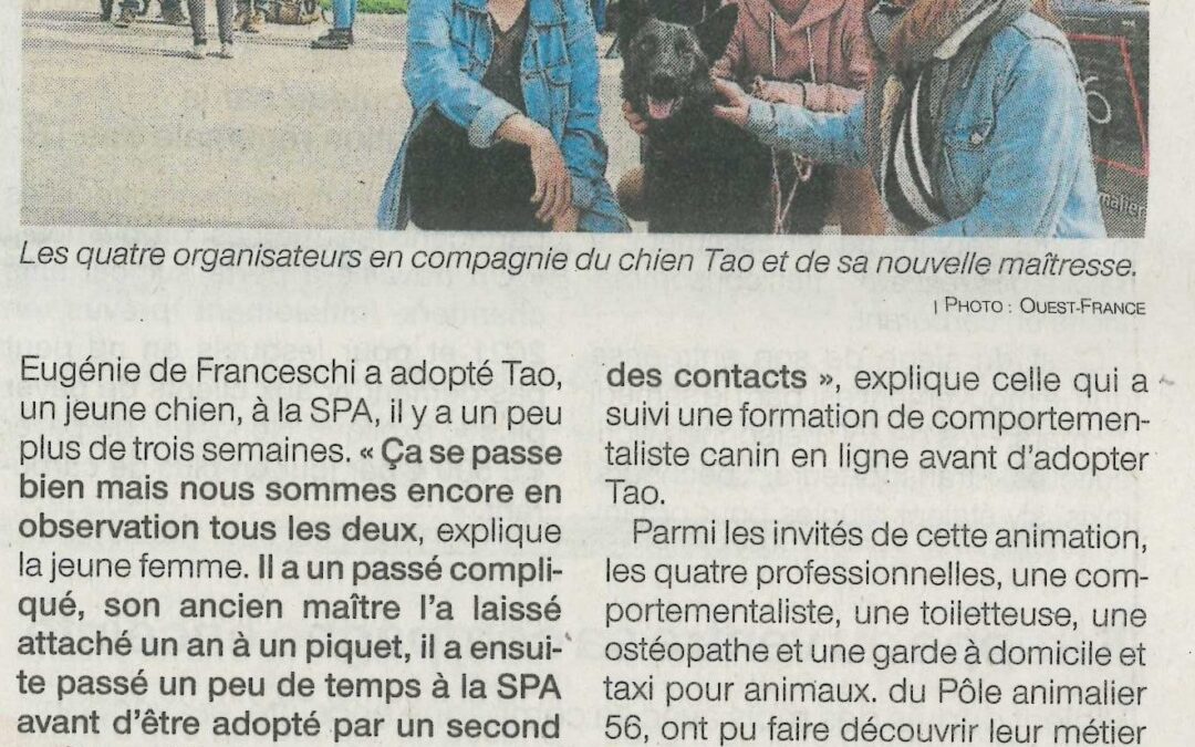 Ces jeunes veulent sensibiliser au bien-être animal (1 article Ouest-France + 3 articles Le Télégramme)