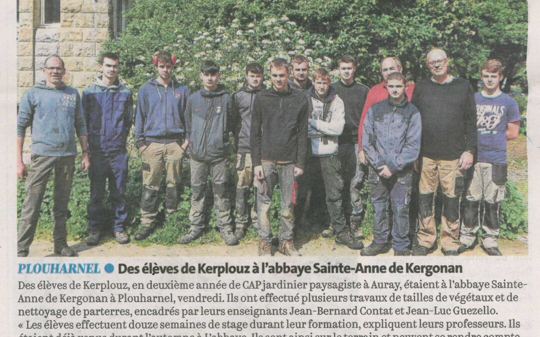 Des élèves de Kerplouz à l’abbaye Sainte-Anne de Kergonan