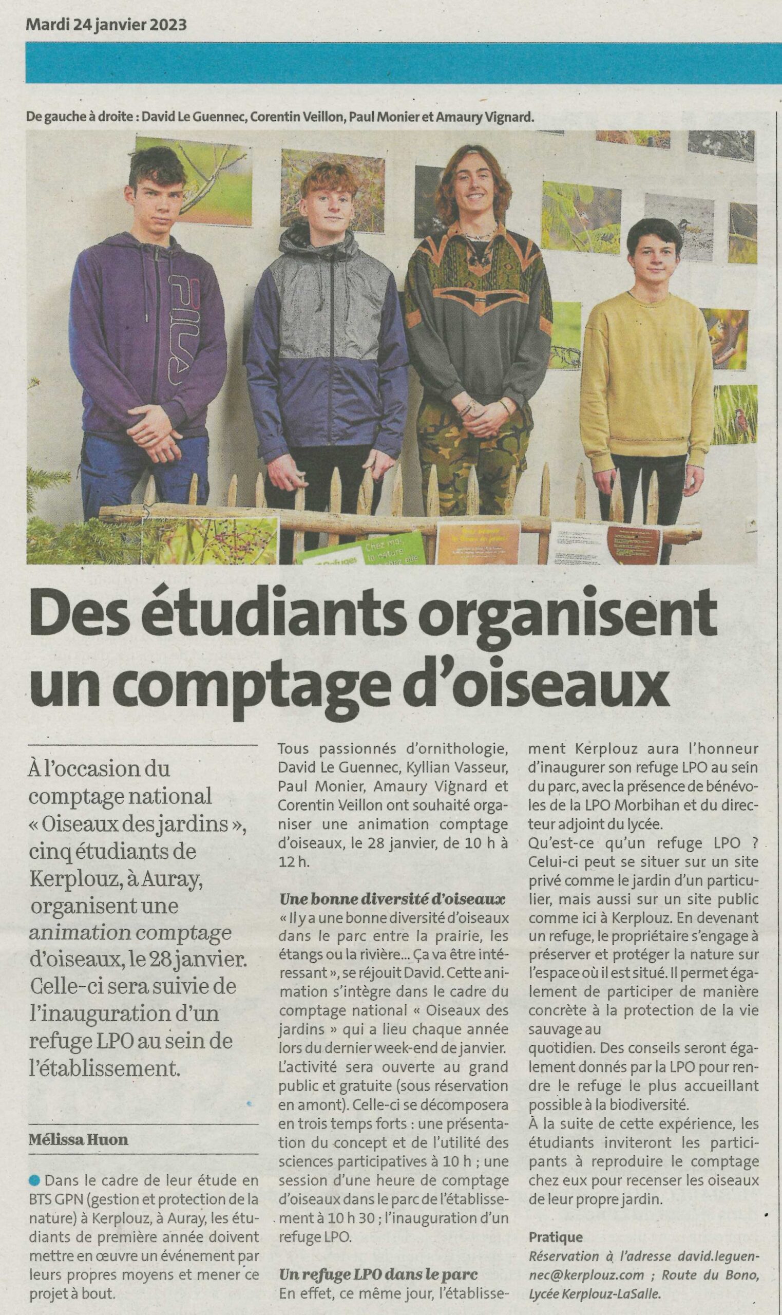 Des étudiants organisent un comptage d’oiseaux