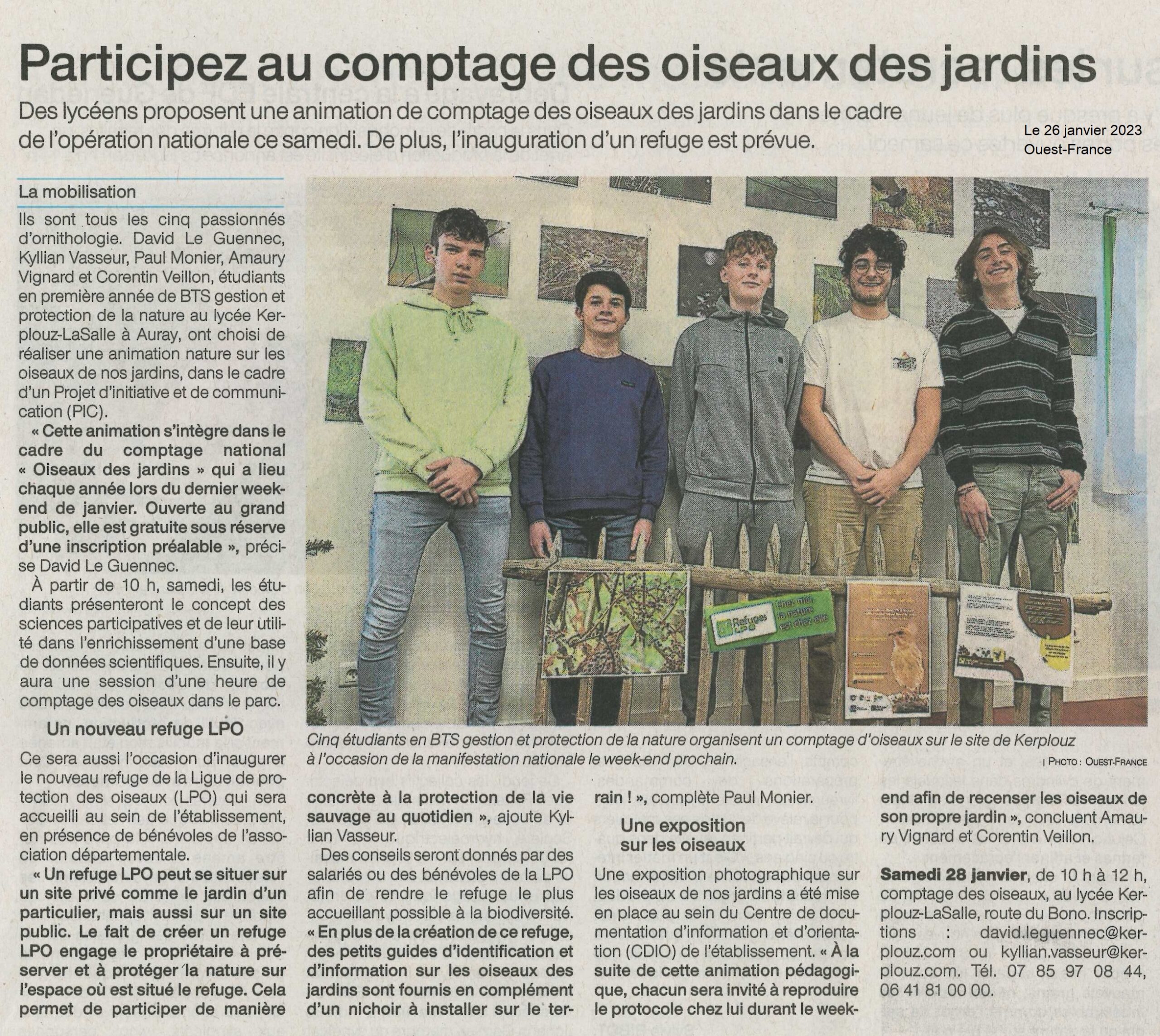 Participez au comptage des oiseaux des jardins