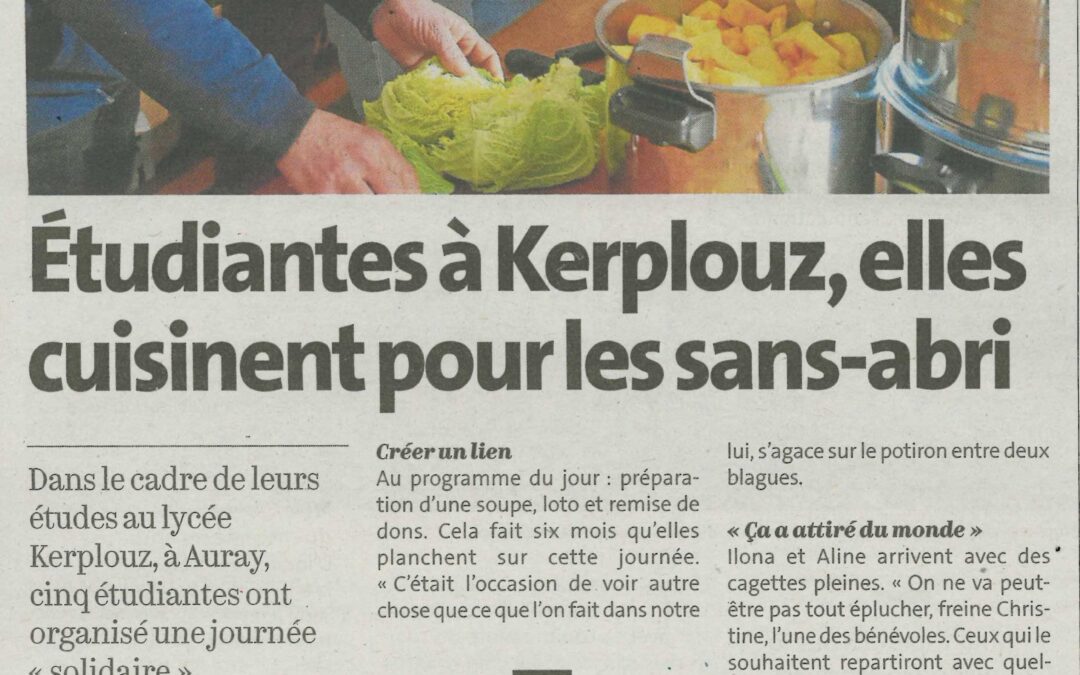 Etudiantes à Kerplouz, elles cuisinent pour les sans-abri