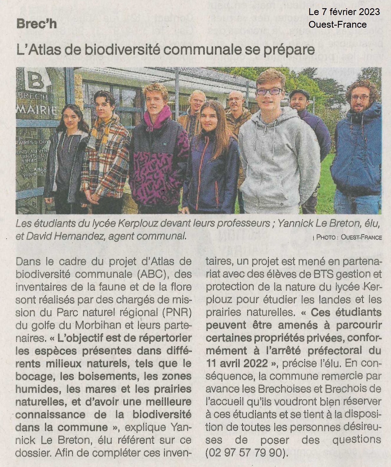 Brec’h : L’Atlas de biodiversité communale se prépare