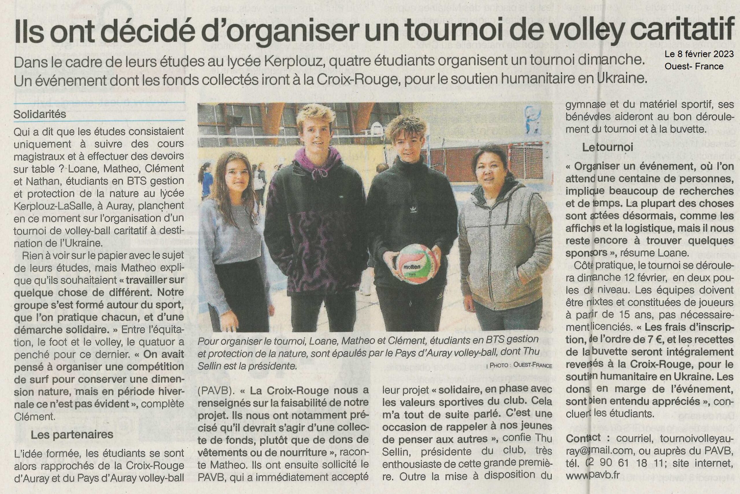 Ils ont décidé d’organiser un tournoi de volley caritatif