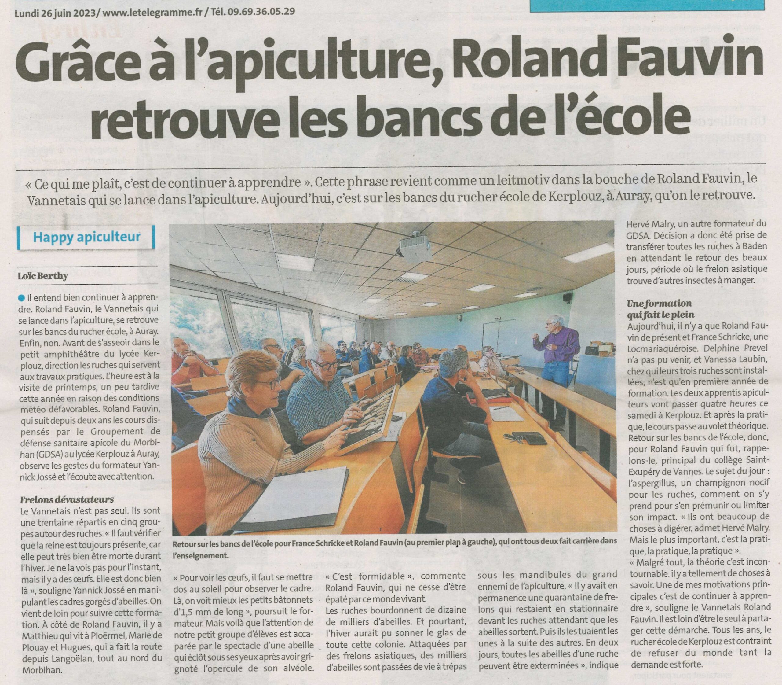 Grâce à l’apiculture, Roland Fauvin retrouve les bancs de l’école