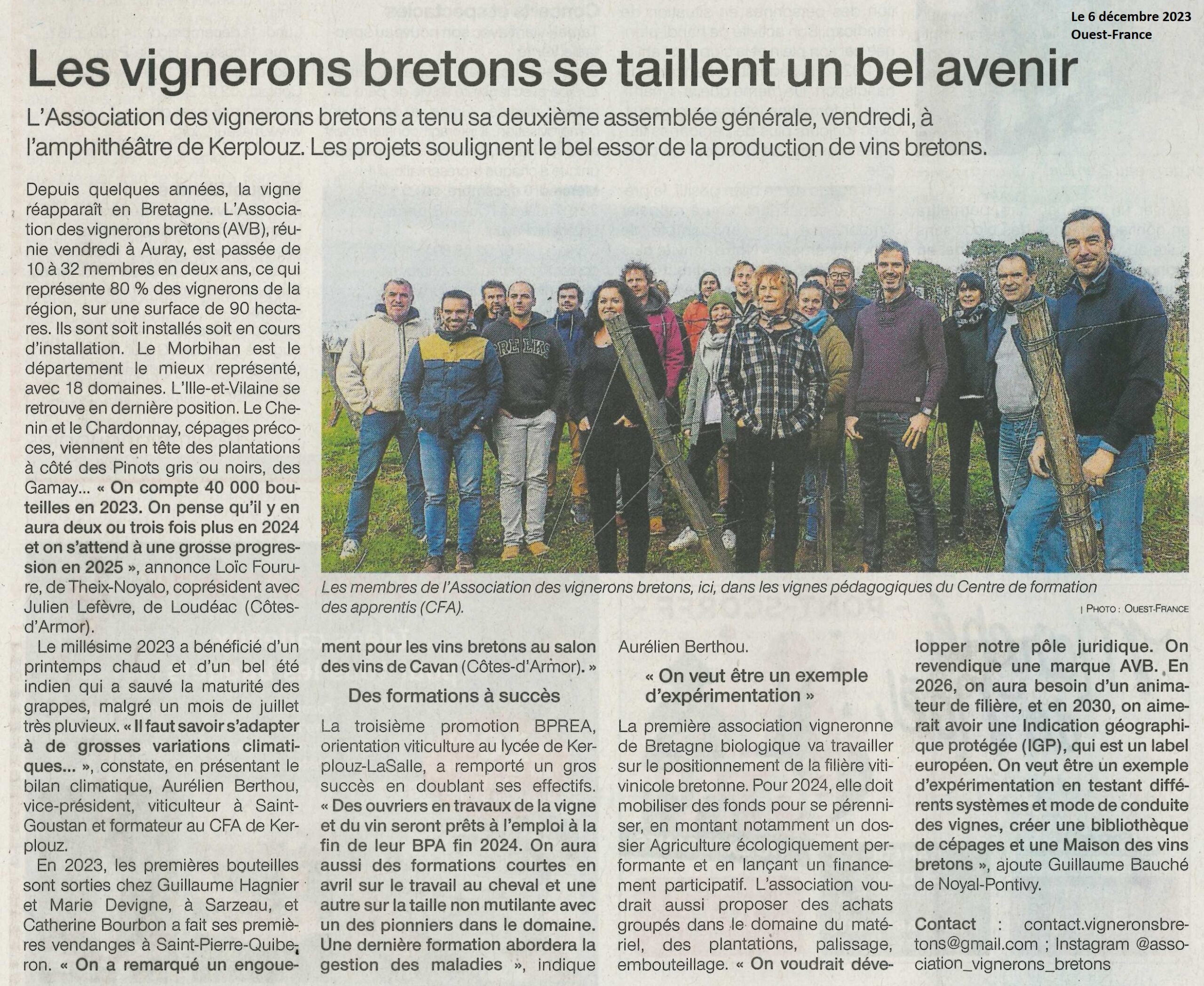 Les vignerons bretons se taillent un bel avenir