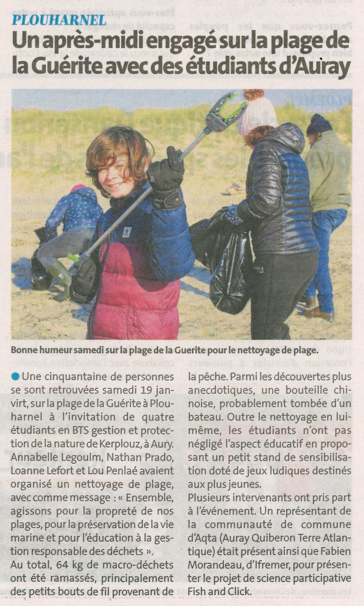 Un après-midi engagé sur la plage de la Guérite avec des étudiants d’Auray