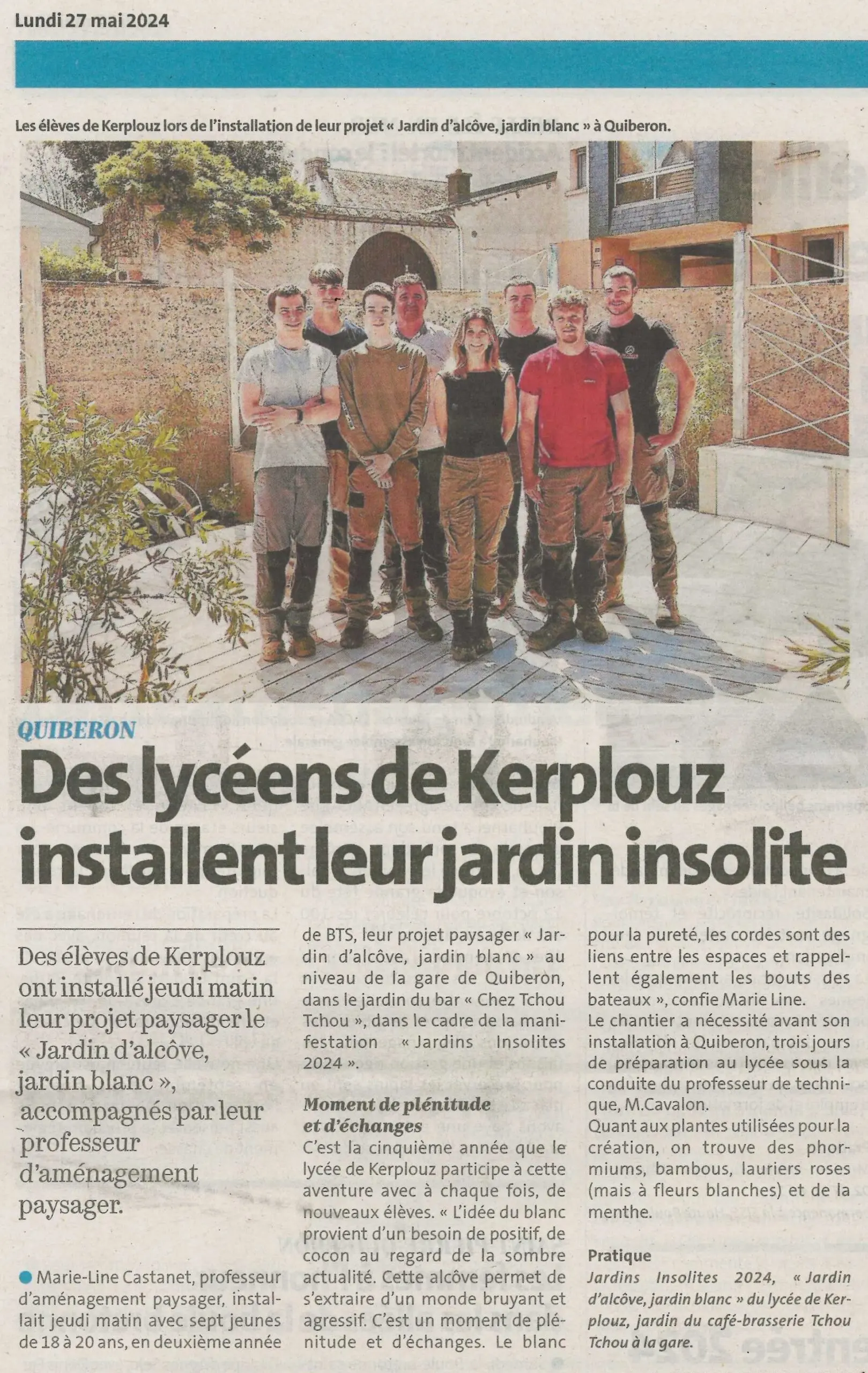 Des lycéens de Kerplouz installent leur jardin insolite