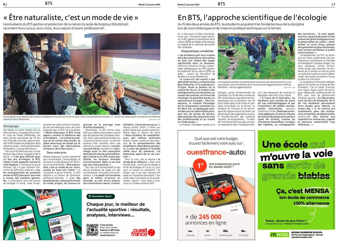 &laquo;&nbsp;&Ecirc;tre naturaliste, c&rsquo;est un mode de vie&nbsp;&raquo; En BTS, l&rsquo;approche scientifique de l&rsquo;&eacute;cologie