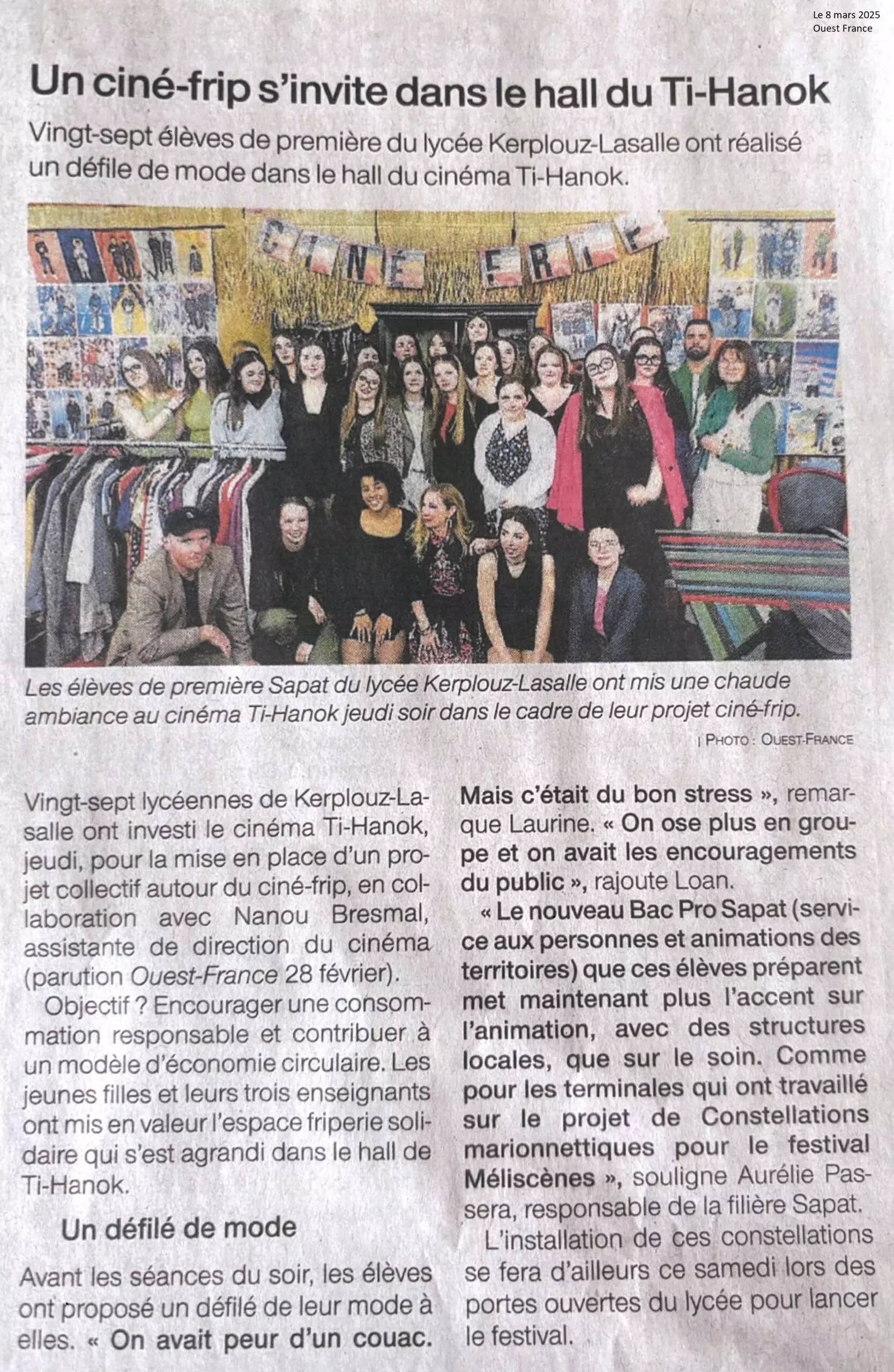 Un ciné-frip s’invite dans le hall du Ti-Hanok