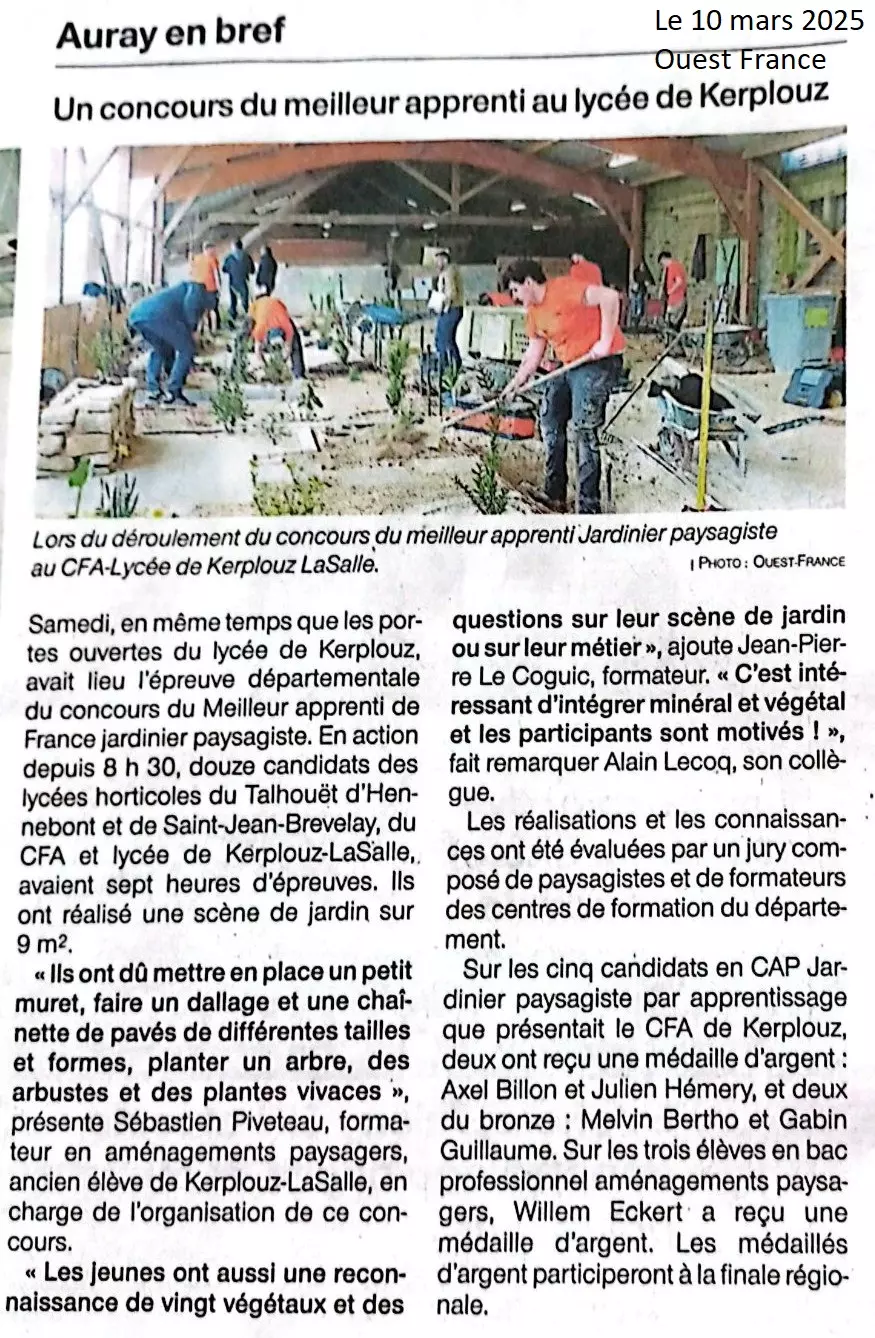 Un concours du meilleur apprenti au lycée de Kerplouz