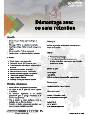 DEMONTAGE AVEC OU SANS RETENTION