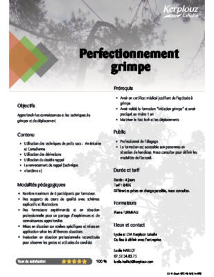 PERFECTIONNEMENT GRIMPE
