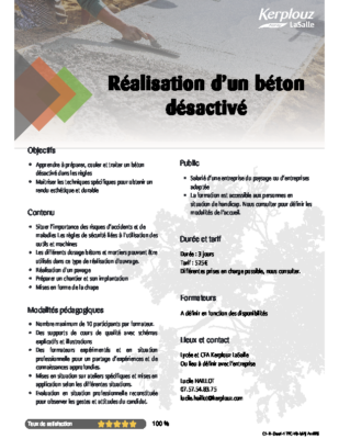 REALISATION D’UN BETON DESACTIVE
