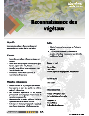 RECONNAISSANCE DES VEGETAUX