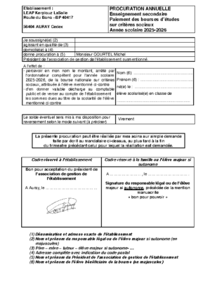 procuration 2025-2026