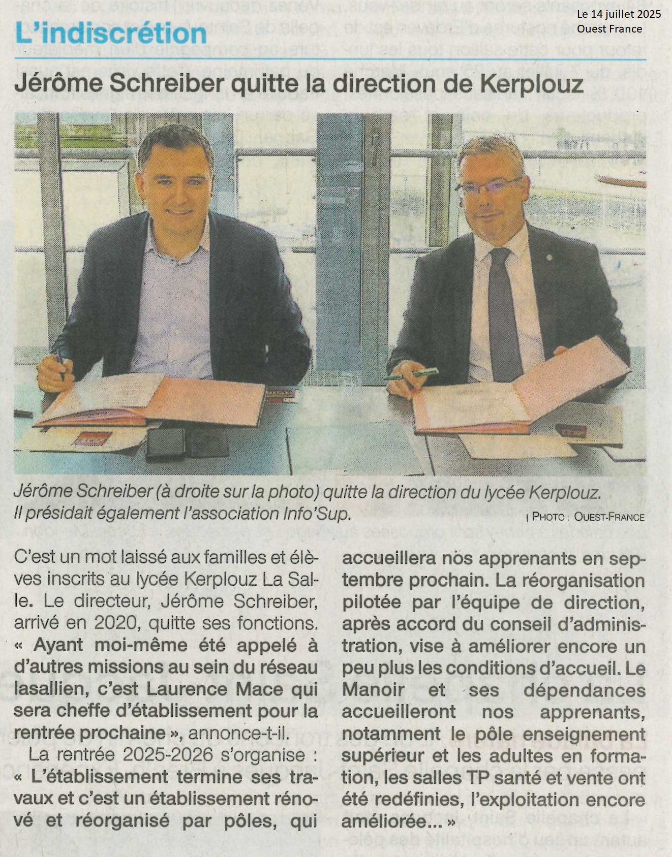 Jérôme Schreiber quitte la direction de Kerplouz