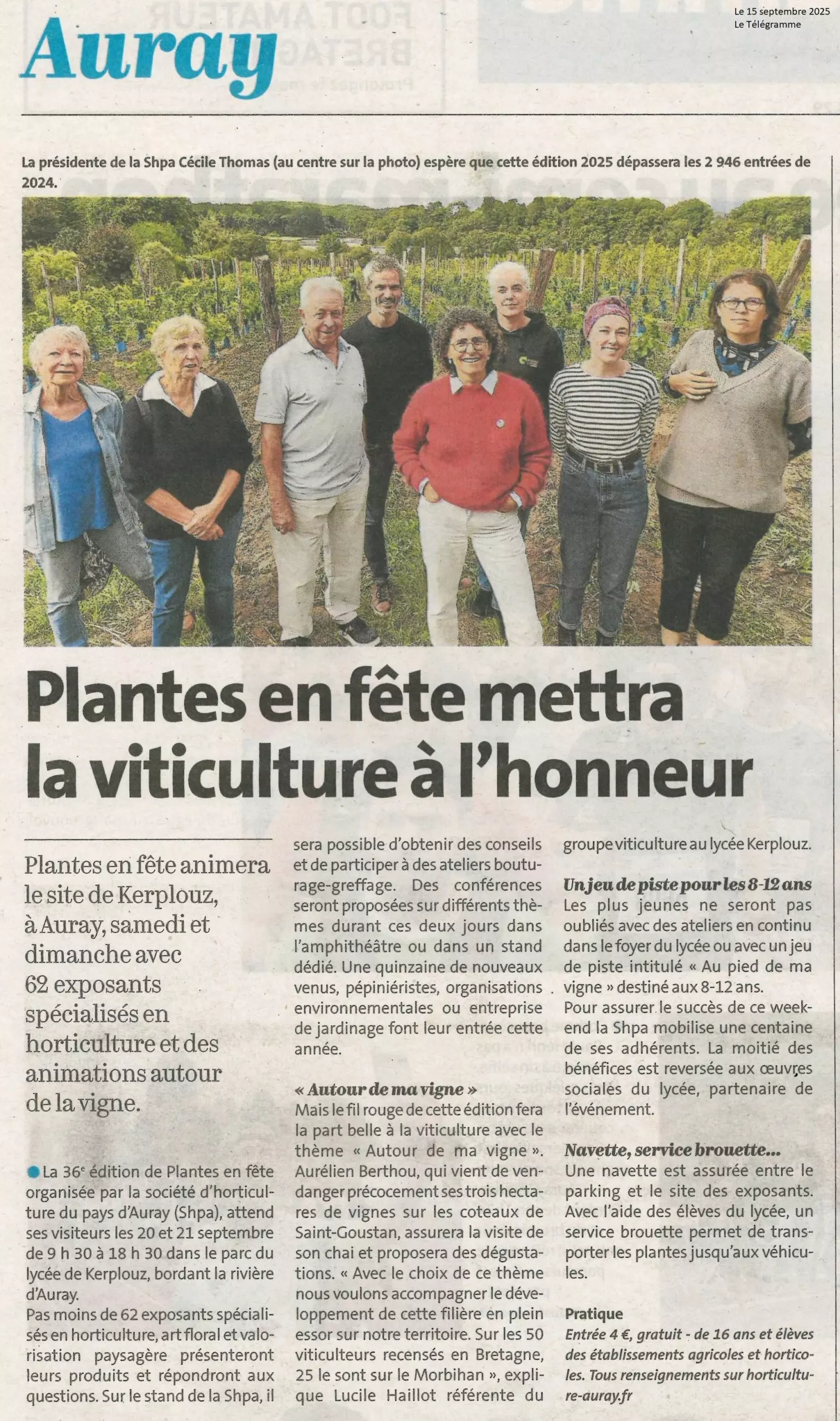 Plantes en fête mettra la viticulture à l’honneur