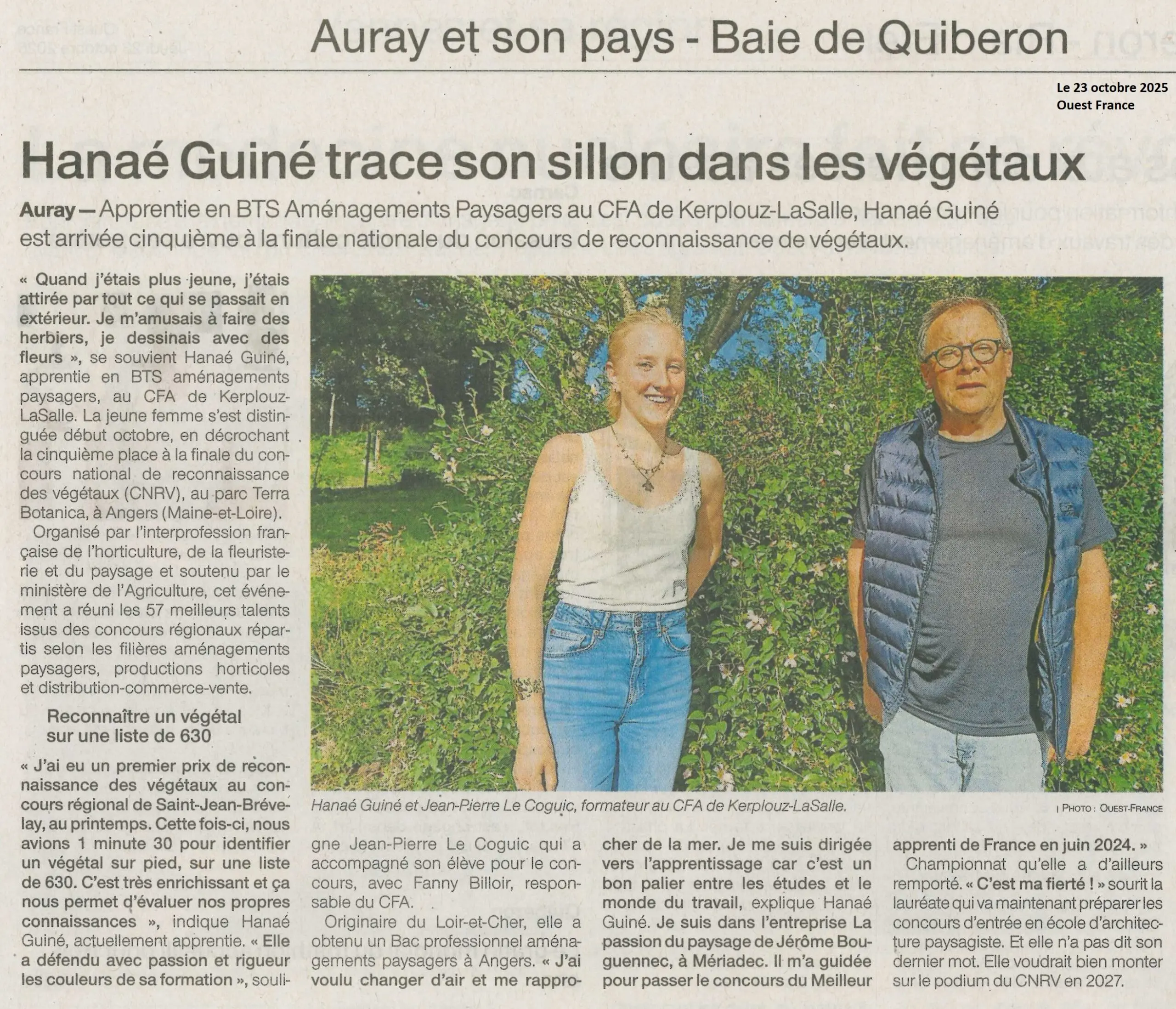 Hanaé Guiné trace son sillon dans les végétaux