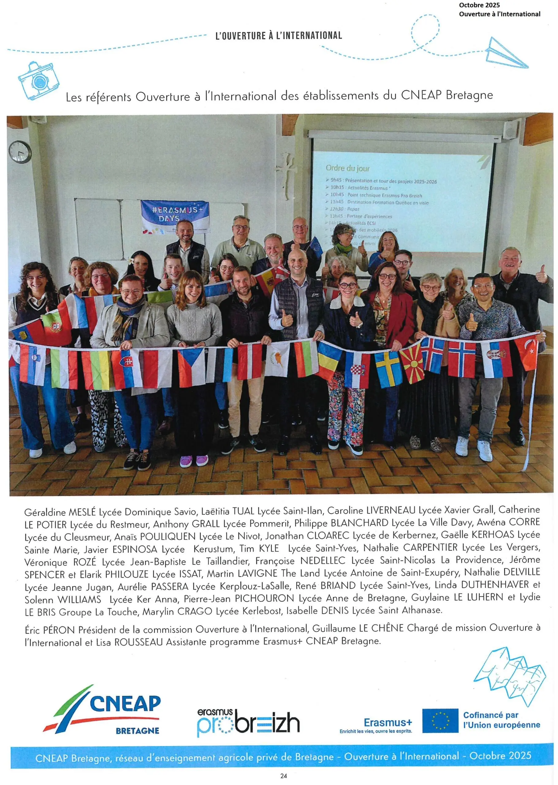 Les référents Ouverture à l’International des établissements du CNEAP Bretagne