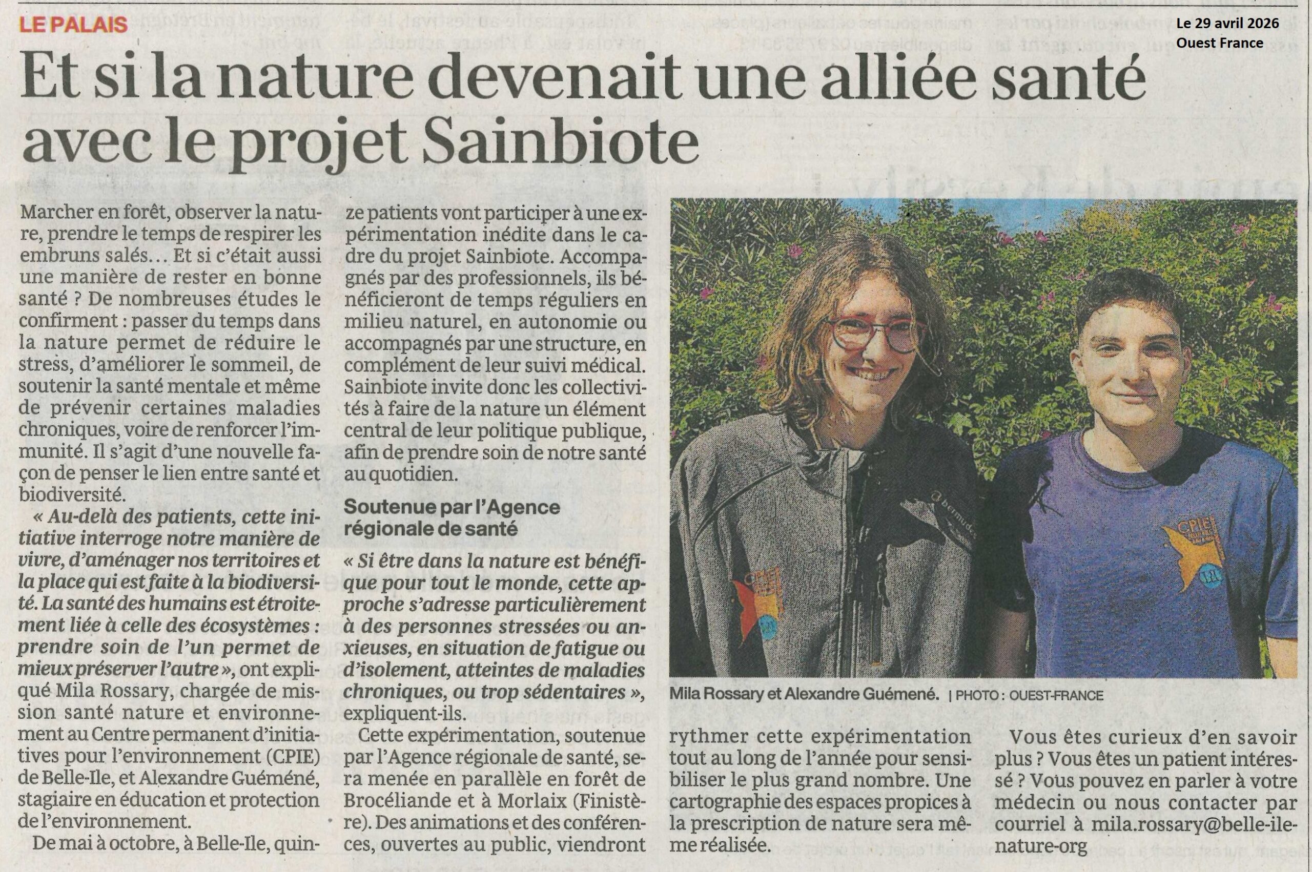 Et si la nature devenait une alliée santé avec le projet Sainbiote (Alexandre Guéméné, ancien élève BTS GPN)