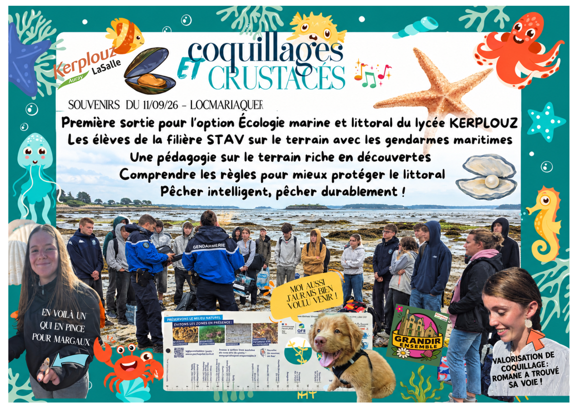 Premi&egrave;re sortie pour l&rsquo;option &Eacute;cologie marine et littoral : les &eacute;l&egrave;ves de STAV sur le terrain avec les gendarmes maritimes