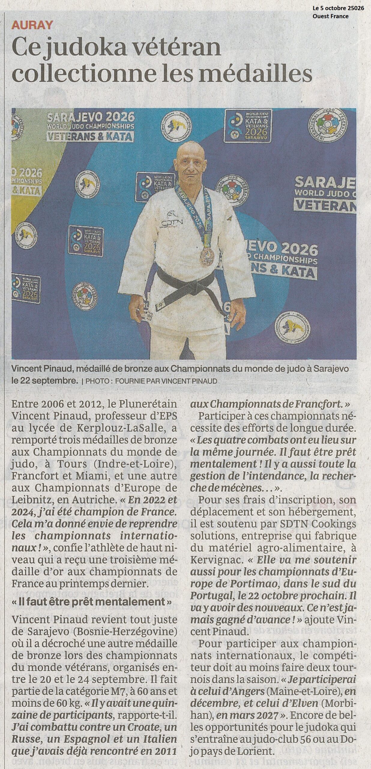 Ce judoka v&eacute;t&eacute;ran collectionne les m&eacute;dailles